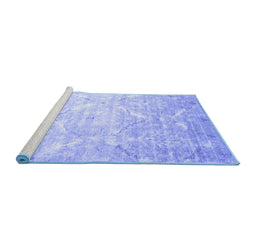 Sideview of Machine Washable Abstract Blue Contemporary Rug, wshcon830blu