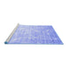 Sideview of Machine Washable Abstract Blue Contemporary Rug, wshcon830blu
