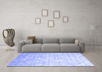 Machine Washable Abstract Blue Contemporary Rug, wshcon830blu