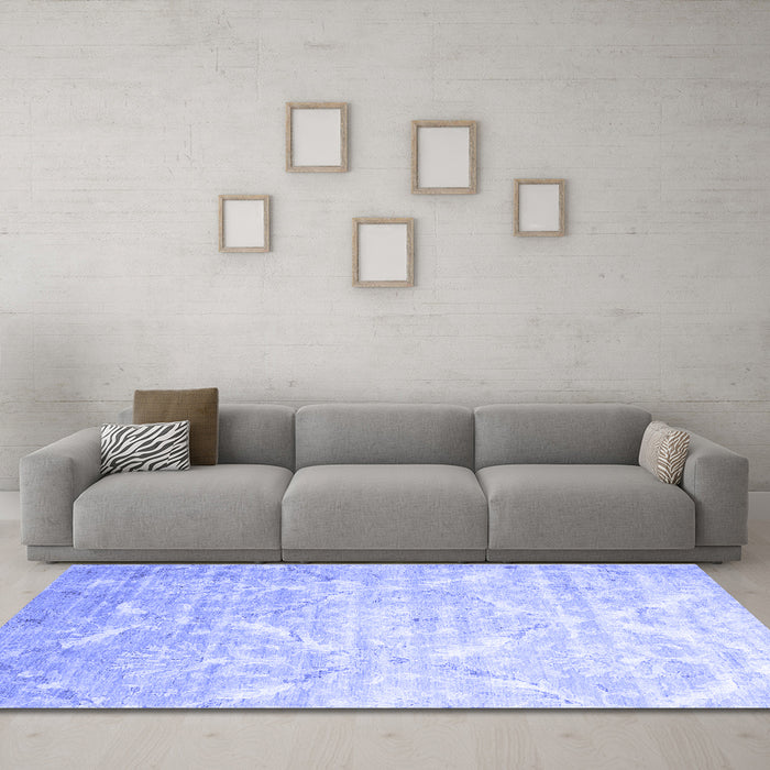Machine Washable Abstract Blue Contemporary Rug in a Living Room, wshcon830blu