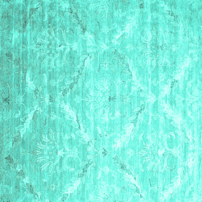Square Abstract Turquoise Contemporary Rug, con830turq