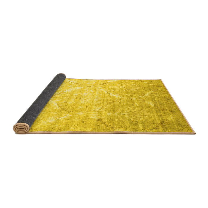 Sideview of Abstract Yellow Contemporary Rug, con830yw