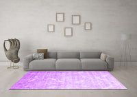 Machine Washable Abstract Purple Contemporary Rug, wshcon830pur