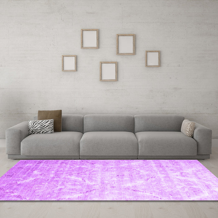 Machine Washable Abstract Purple Contemporary Area Rugs in a Living Room, wshcon830pur