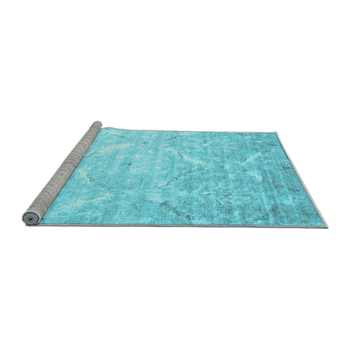 Sideview of Machine Washable Abstract Light Blue Contemporary Rug, wshcon830lblu