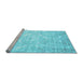 Sideview of Machine Washable Abstract Light Blue Contemporary Rug, wshcon830lblu
