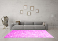 Machine Washable Abstract Pink Contemporary Rug, wshcon830pnk