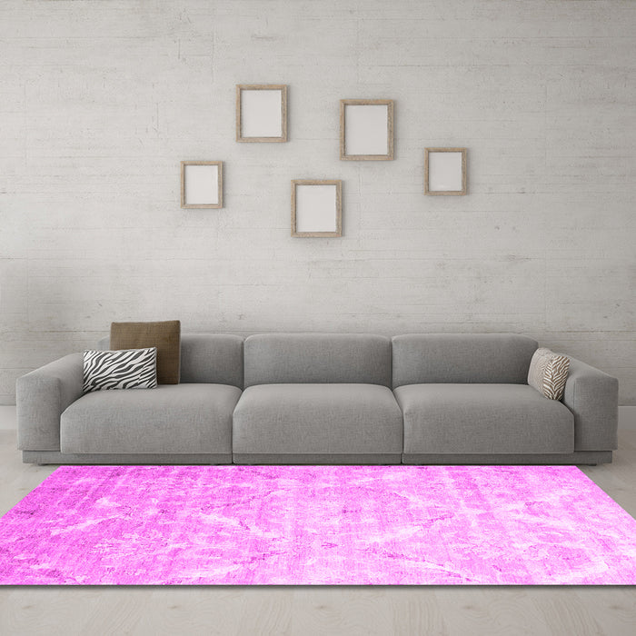 Machine Washable Abstract Pink Contemporary Rug in a Living Room, wshcon830pnk