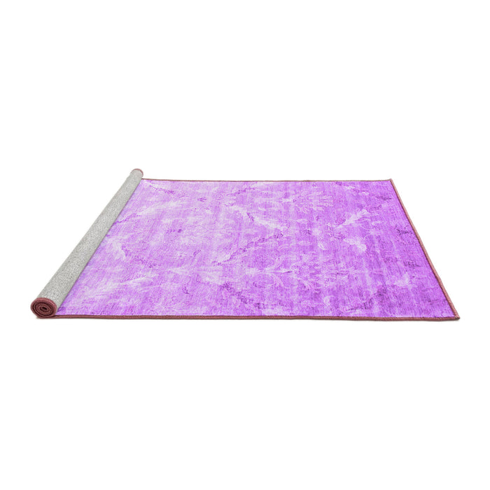 Sideview of Machine Washable Abstract Purple Contemporary Area Rugs, wshcon830pur