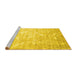 Sideview of Machine Washable Abstract Yellow Contemporary Rug, wshcon830yw