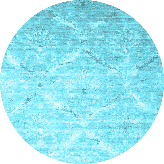 Round Machine Washable Abstract Light Blue Contemporary Rug, wshcon830lblu