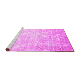 Sideview of Machine Washable Abstract Pink Contemporary Rug, wshcon830pnk