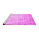 Sideview of Machine Washable Abstract Pink Contemporary Rug, wshcon830pnk