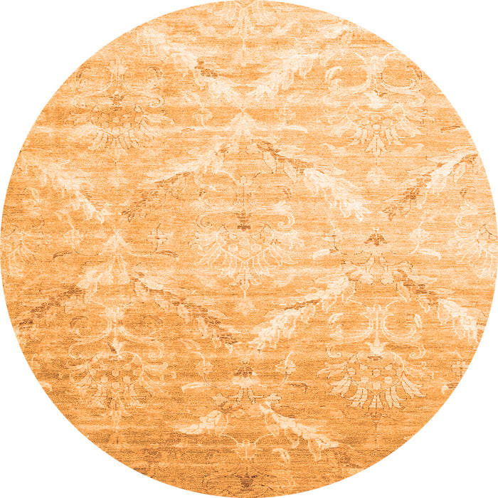Square Abstract Orange Contemporary Rug, con830org