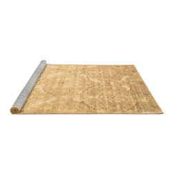 Sideview of Machine Washable Abstract Brown Contemporary Rug, wshcon830brn