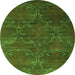 Machine Washable Abstract Green Contemporary Area Rugs, wshcon831grn