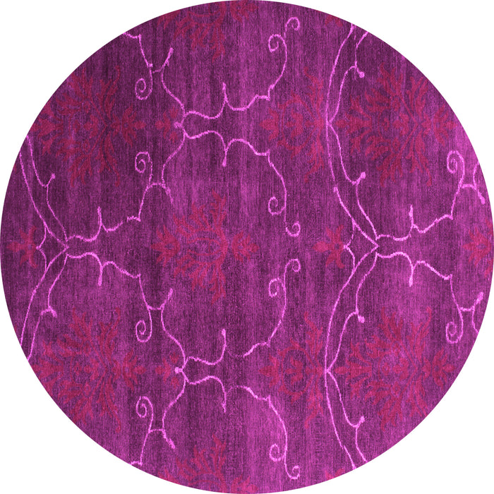 Round Abstract Pink Contemporary Rug, con831pnk