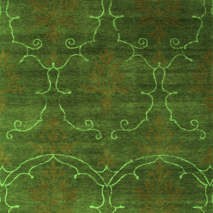 Serging Thickness of Machine Washable Abstract Green Contemporary Area Rugs, wshcon831grn