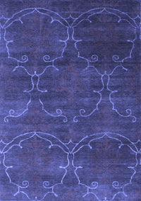 Abstract Blue Contemporary Rug, con831blu