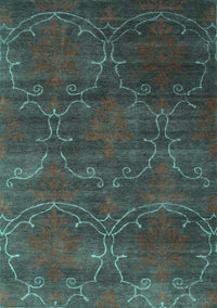 Abstract Turquoise Contemporary Rug, con831turq