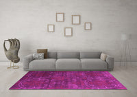 Machine Washable Abstract Pink Contemporary Rug, wshcon831pnk
