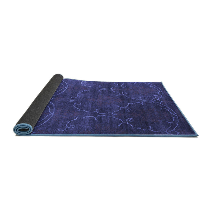 Sideview of Abstract Blue Contemporary Rug, con831blu