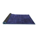 Sideview of Abstract Blue Contemporary Rug, con831blu