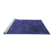 Sideview of Machine Washable Abstract Blue Contemporary Rug, wshcon831blu