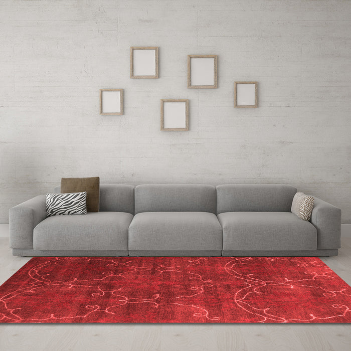 Contemporary Red Washable Rugs