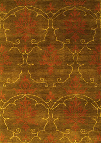 Abstract Yellow Contemporary Rug, con831yw