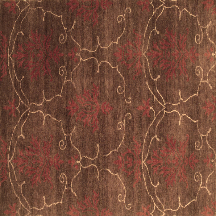 Square Abstract Brown Contemporary Rug, con831brn