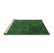 Sideview of Machine Washable Abstract Emerald Green Contemporary Area Rugs, wshcon831emgrn