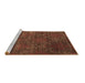 Sideview of Machine Washable Abstract Brown Contemporary Rug, wshcon831brn