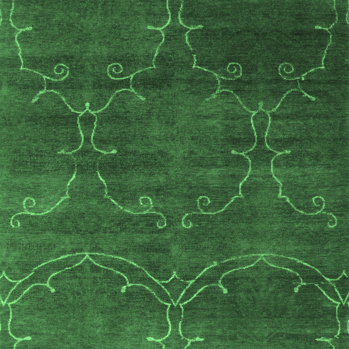 Machine Washable Abstract Emerald Green Contemporary Area Rugs, wshcon831emgrn