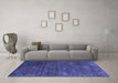 Machine Washable Abstract Blue Contemporary Rug in a Living Room, wshcon831blu