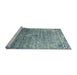 Serging Thickness of Machine Washable Contemporary Blue Green Rug, wshcon832