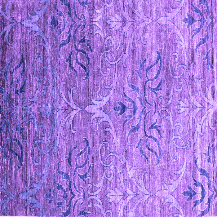 Square Machine Washable Abstract Purple Contemporary Area Rugs, wshcon832pur