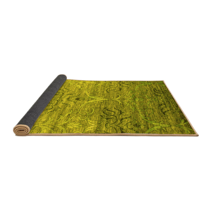 Sideview of Abstract Yellow Contemporary Rug, con832yw