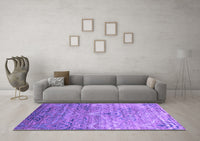 Machine Washable Abstract Purple Contemporary Rug, wshcon832pur