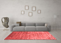 Machine Washable Abstract Red Contemporary Rug, wshcon832red