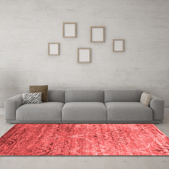 Contemporary Red Washable Rugs