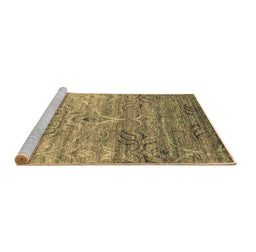 Sideview of Machine Washable Abstract Brown Contemporary Rug, wshcon832brn