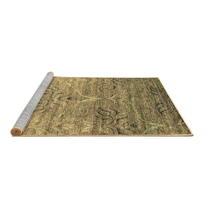 Sideview of Machine Washable Abstract Brown Contemporary Rug, wshcon832brn