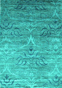 Abstract Turquoise Contemporary Rug, con832turq