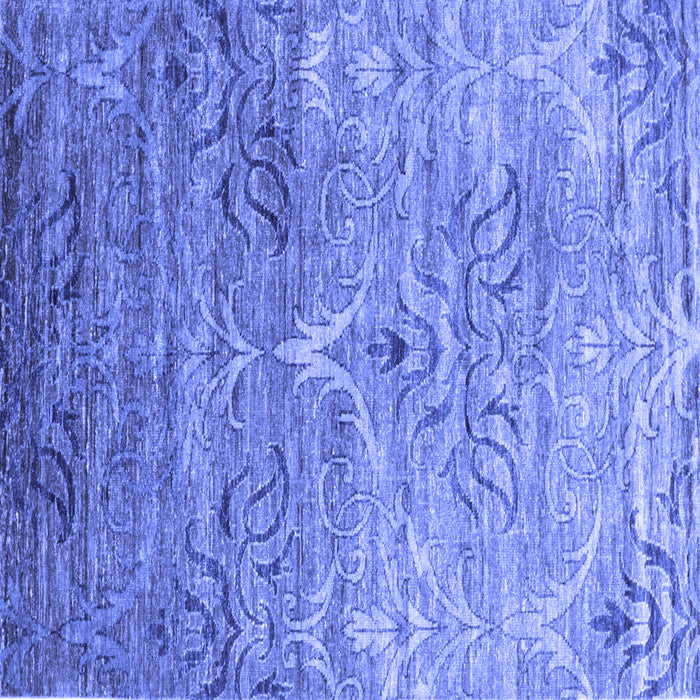 Square Abstract Blue Contemporary Rug, con832blu