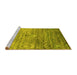 Sideview of Machine Washable Abstract Yellow Contemporary Rug, wshcon832yw