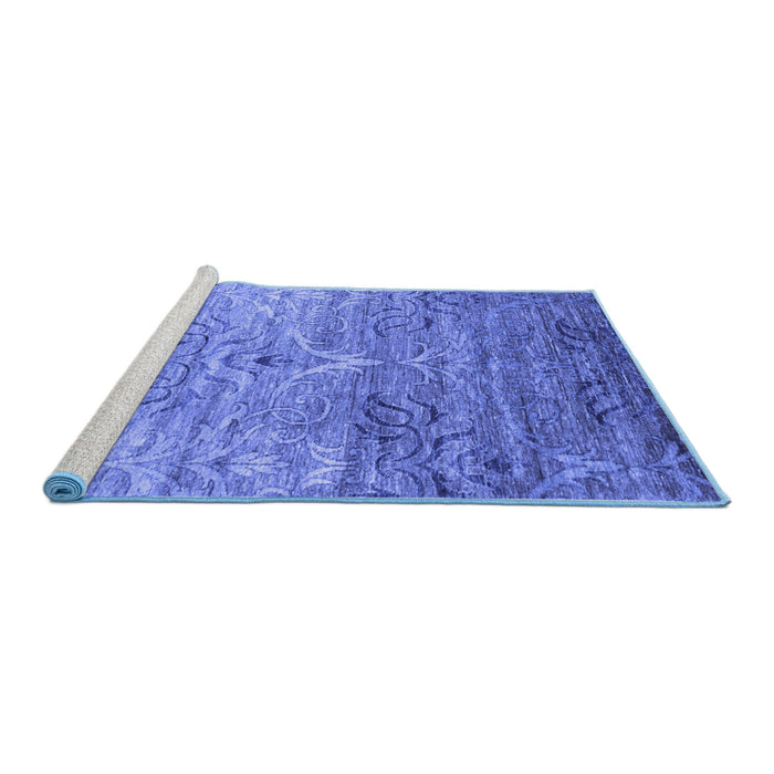 Sideview of Machine Washable Abstract Blue Contemporary Rug, wshcon832blu