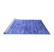 Sideview of Machine Washable Abstract Blue Contemporary Rug, wshcon832blu