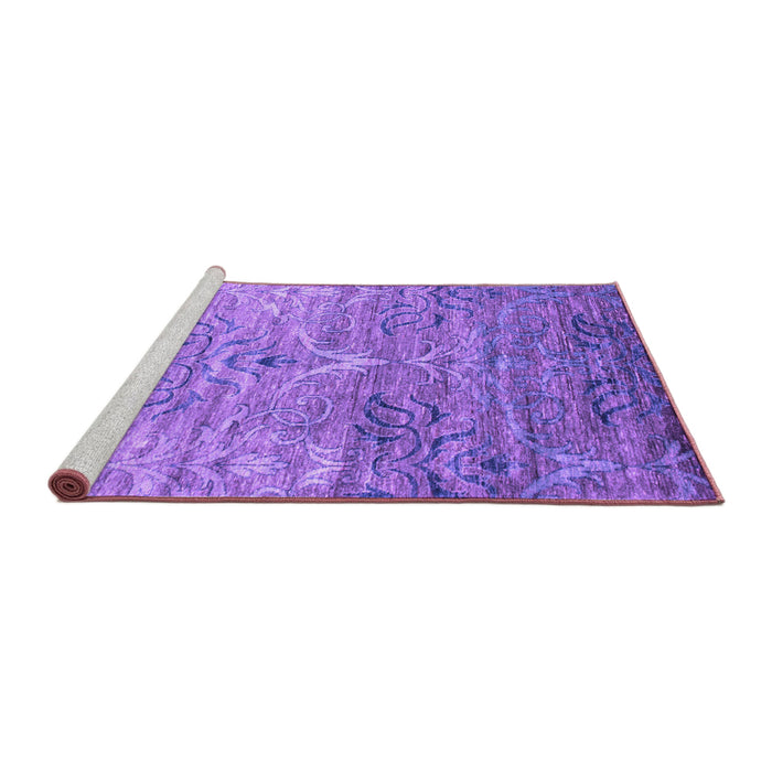Sideview of Machine Washable Abstract Purple Contemporary Area Rugs, wshcon832pur