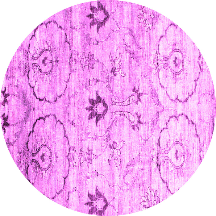 Round Abstract Pink Contemporary Rug, con833pnk